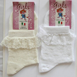 LEONDORO 6 PAIA CALZA BIMBA COTONE CORTA 707 TRAFORATO PIZZO