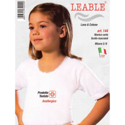 LEABLE 3 MAGLIA BIMBA LANA E COTONE MANICA CORTA 144