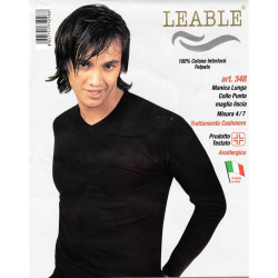 LEABLE 3 T-SHIRT UOMO CALDOCOTONE INTERLOCK SCOLLO A V 348