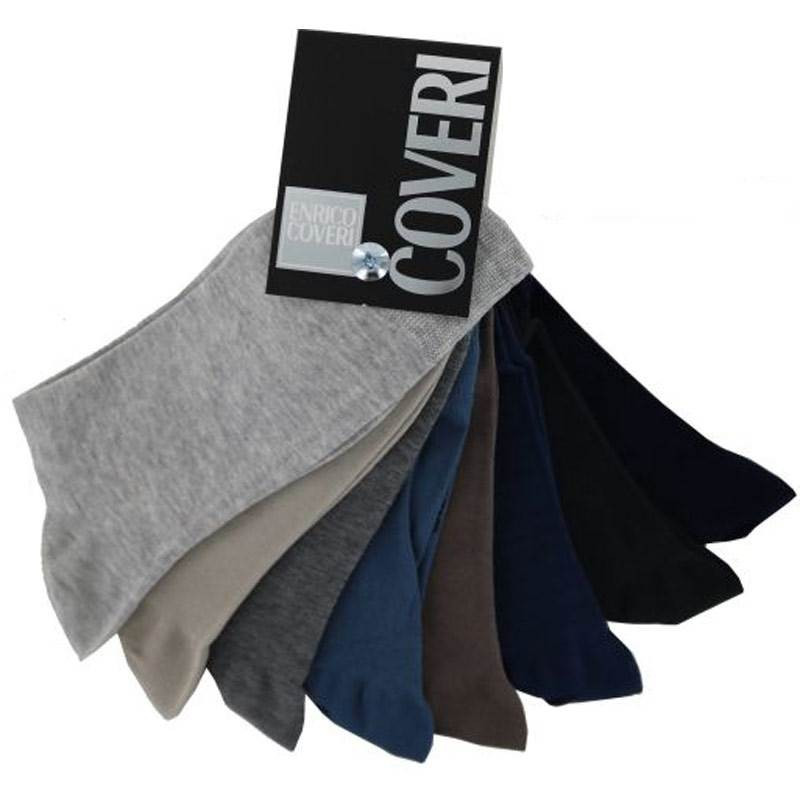 ENRICO COVERI 12 PAIA CALZA UOMO COTONE CORTA SUNLINE1BL