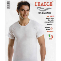 LEABLE 6 T-SHIRT UOMO TAGLIE FORTI COTONE GIROCOLLO 1418